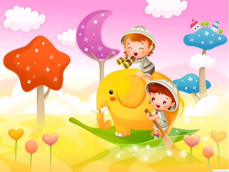 Нарисованные играющие дети