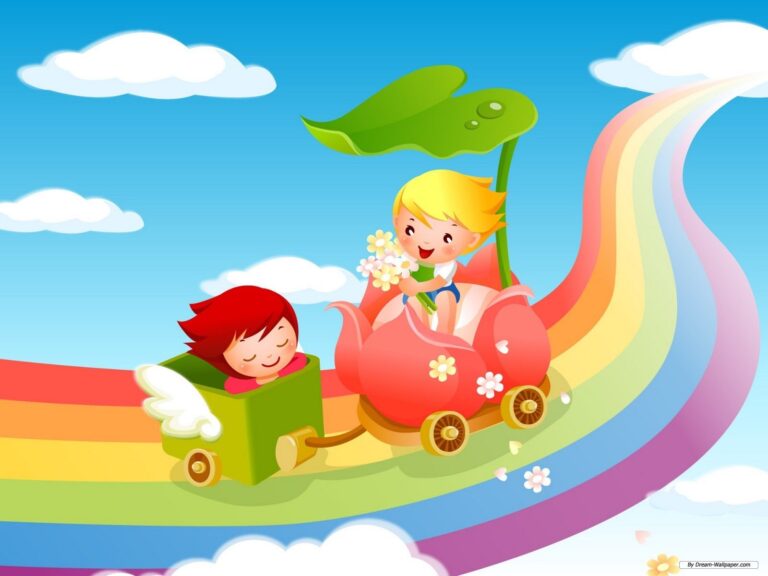 Нарисованные играющие дети